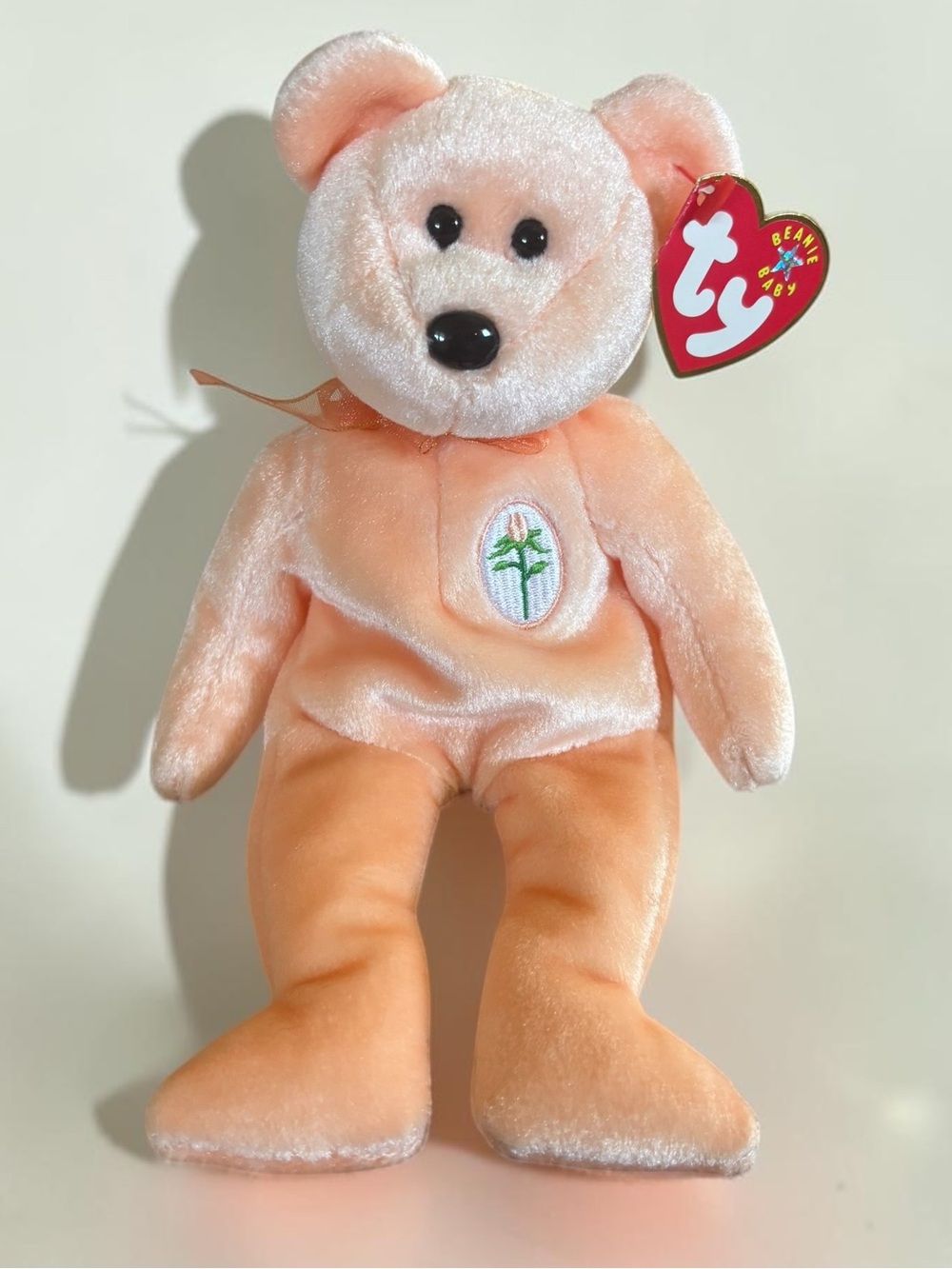 Ty Beanie Baby Dearest Bear Mother's Day Peach Plush Gift 2000